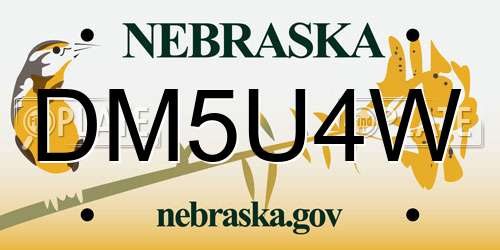 DM5U4W Nebraska License Plate