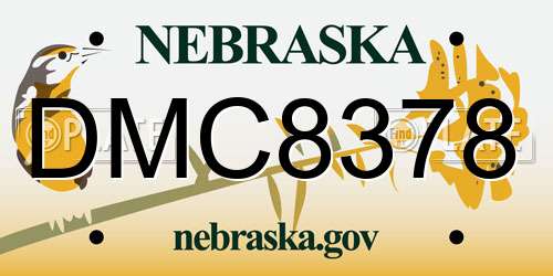 DMC8378 Nebraska License Plate