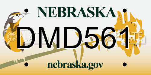 DMD561 Nebraska License Plate