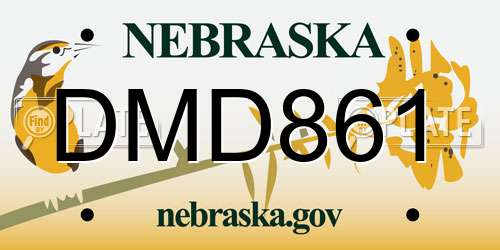 DMD861 Nebraska License Plate