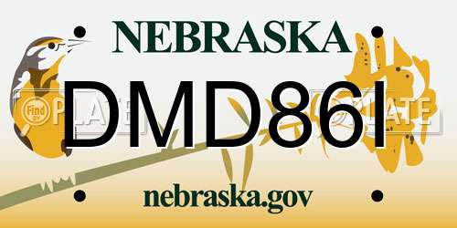 DMD86I Nebraska License Plate