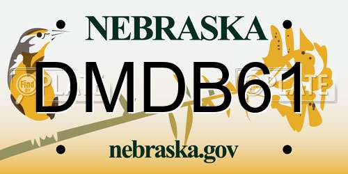 DMDB61 Nebraska License Plate