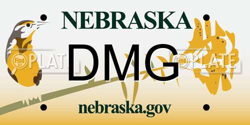 DMG Nebraska License Plate
