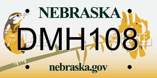 DMH108 Nebraska License Plate