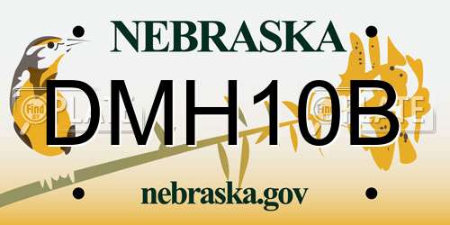 DMH10B Nebraska License Plate