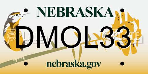 DMOL33 Nebraska License Plate