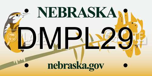 DMPL29 Nebraska License Plate