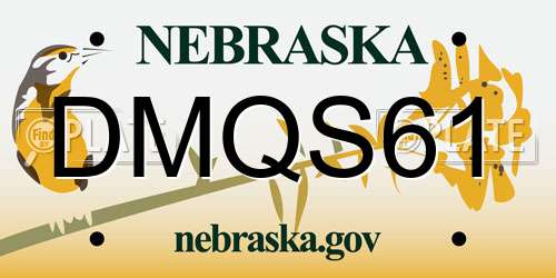 DMQS61 Nebraska License Plate