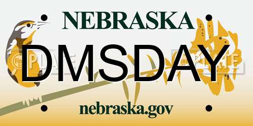 DMSDAY Nebraska License Plate