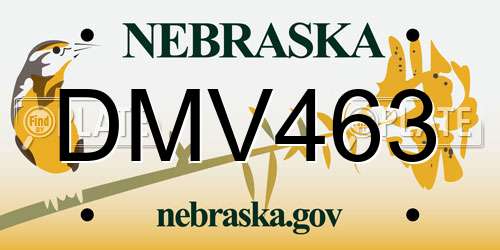 DMV463 Nebraska License Plate