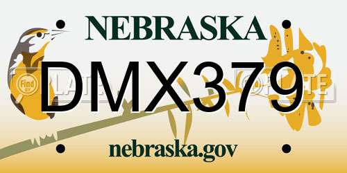 DMX379 Nebraska License Plate