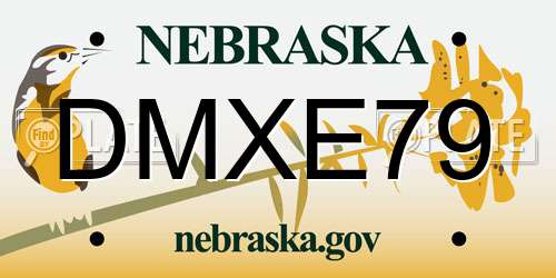 DMXE79 Nebraska License Plate
