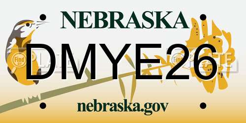 DMYE26 Nebraska License Plate