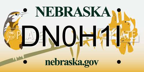 DN0H1I Nebraska License Plate