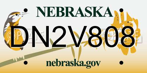 DN2V808 Nebraska License Plate
