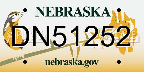 DN51252 Nebraska License Plate