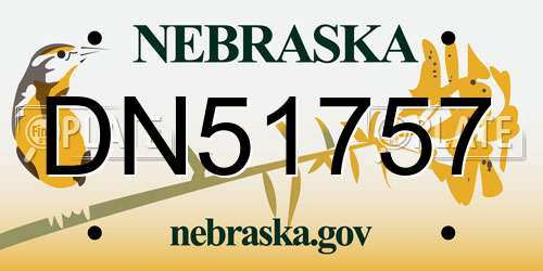 DN51757 Nebraska License Plate