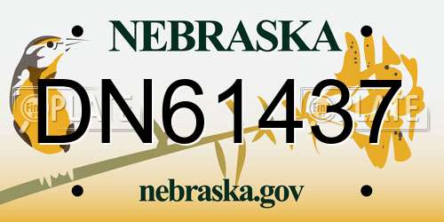 DN61437 Nebraska License Plate