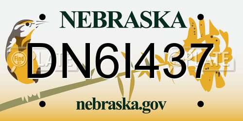 DN6I437 Nebraska License Plate