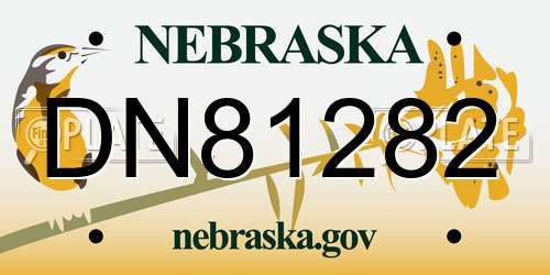 DN81282 Nebraska License Plate