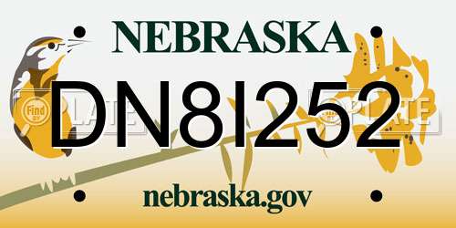DN8I252 Nebraska License Plate