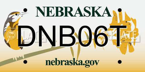 DNB06T Nebraska License Plate