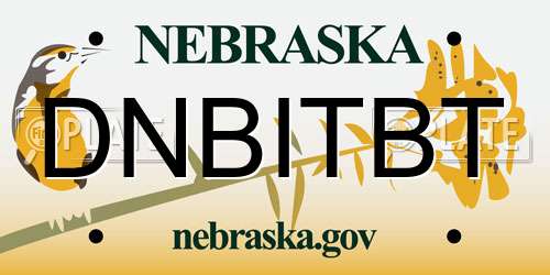DNBITBT Nebraska License Plate