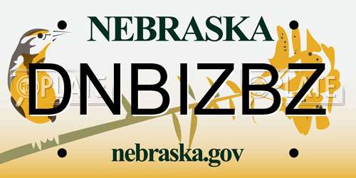 DNBIZBZ Nebraska License Plate