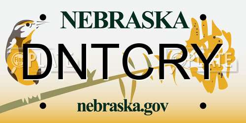 DNTCRY Nebraska License Plate