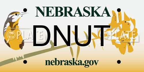 DNUT Nebraska License Plate