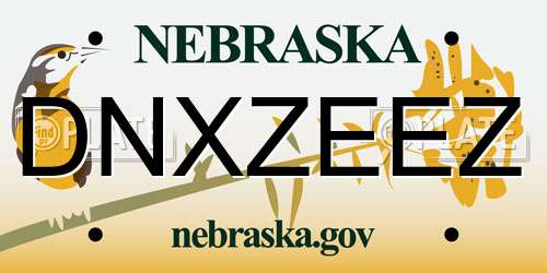 DNXZEEZ Nebraska License Plate