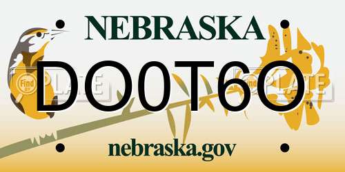 DO0T6O Nebraska License Plate