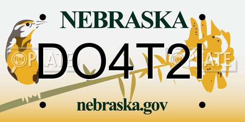 DO4T2I Nebraska License Plate