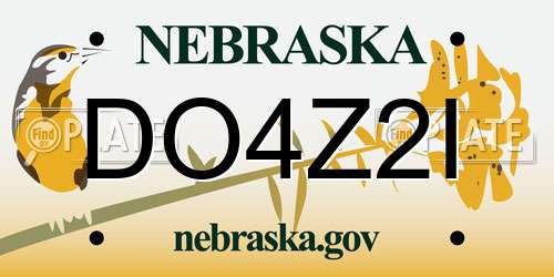 DO4Z2I Nebraska License Plate