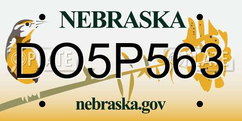 DO5P563 Nebraska License Plate