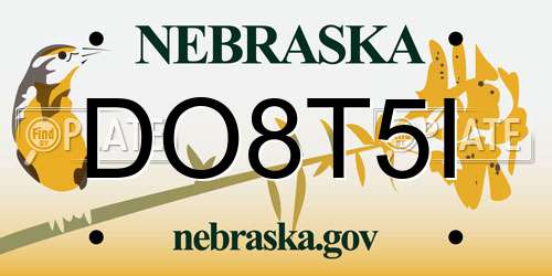 DO8T5I Nebraska License Plate