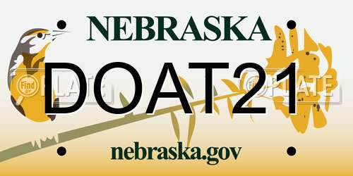 DOAT21 Nebraska License Plate