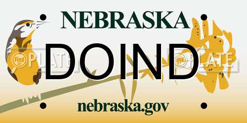 DOIND Nebraska License Plate