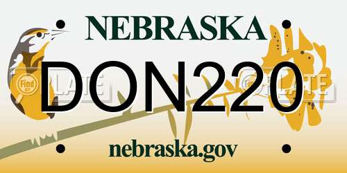 DON220 Nebraska License Plate