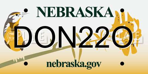 DON22O Nebraska License Plate