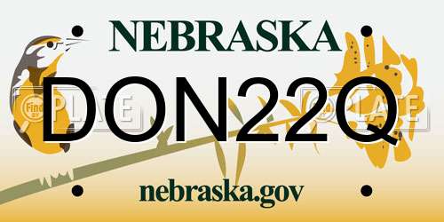 DON22Q Nebraska License Plate