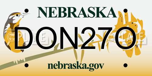 DON27O Nebraska License Plate
