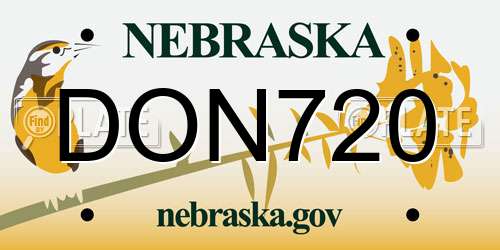 DON720 Nebraska License Plate