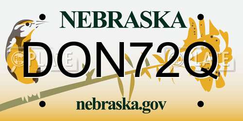 DON72Q Nebraska License Plate