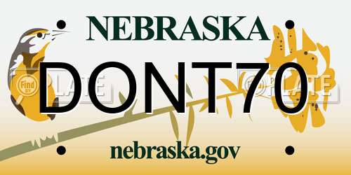 DONT70 Nebraska License Plate