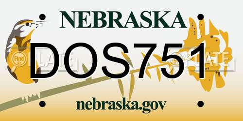 DOS751 Nebraska License Plate