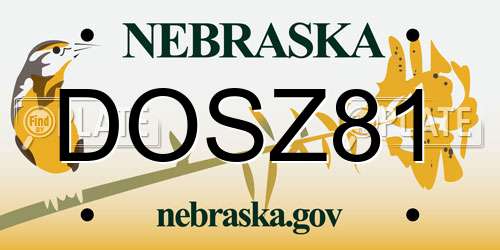 DOSZ81 Nebraska License Plate