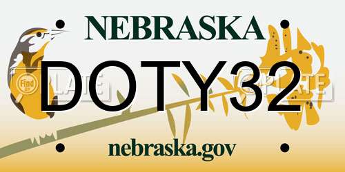 DOTY32 Nebraska License Plate