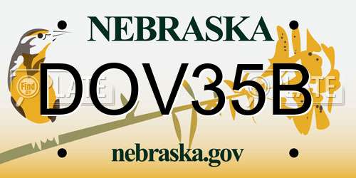 DOV35B Nebraska License Plate