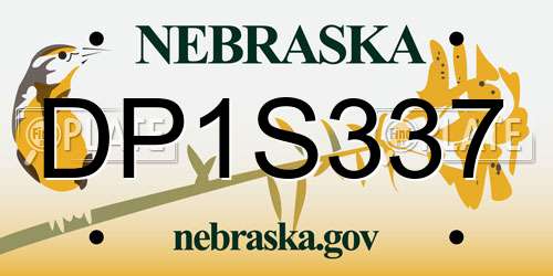 DP1S337 Nebraska License Plate